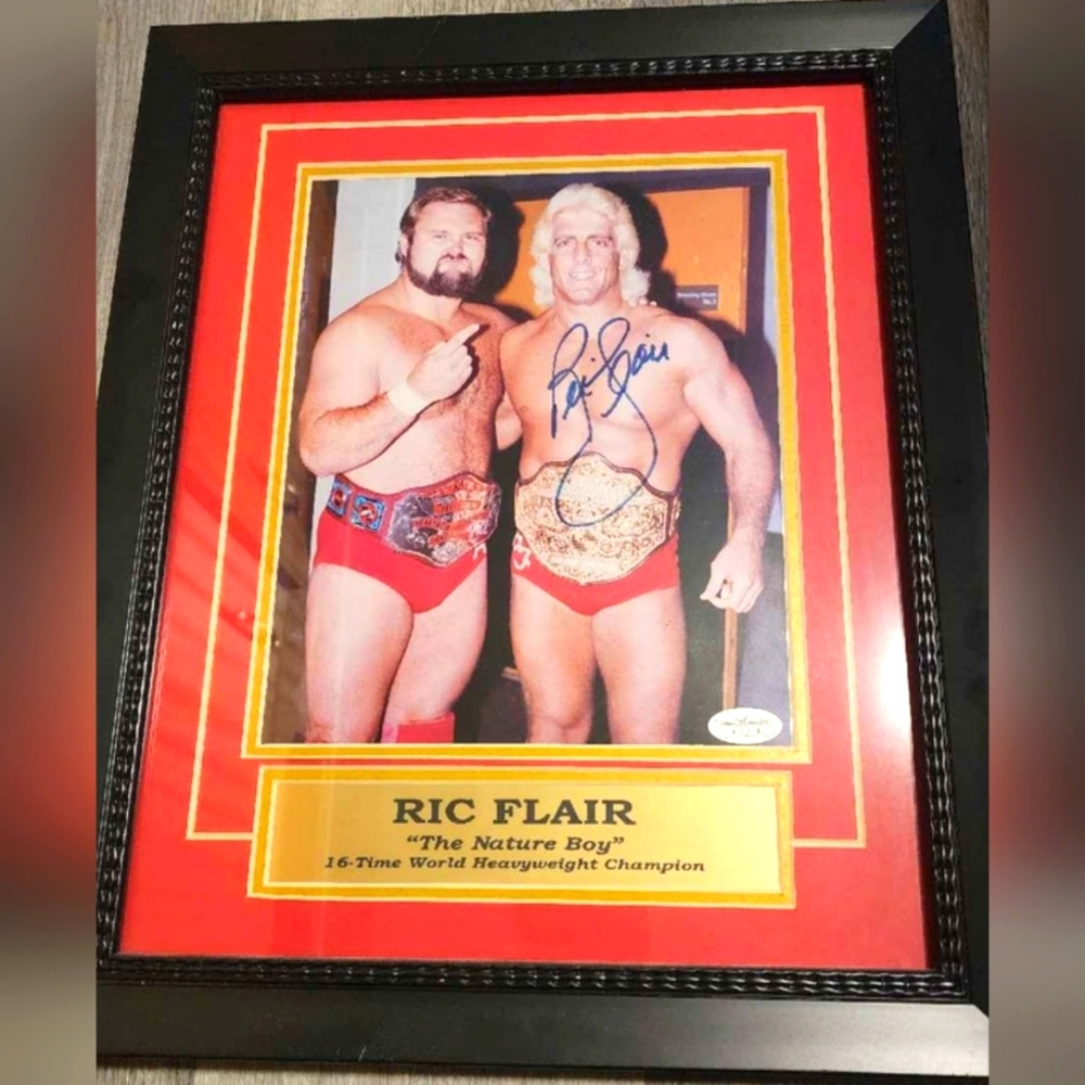 WWE Ric Flair Signed Wall Art With COA